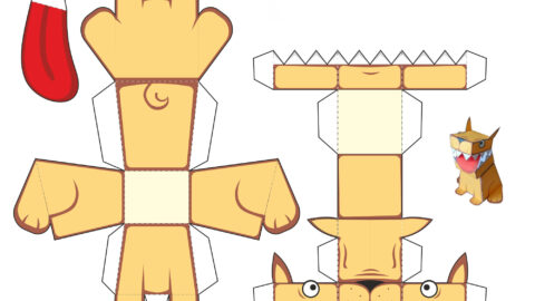 Bulldog papercraft template