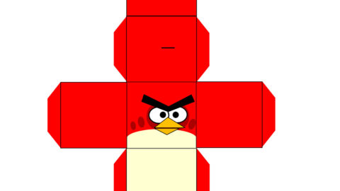 Angry Birds Red Bird papercraft template