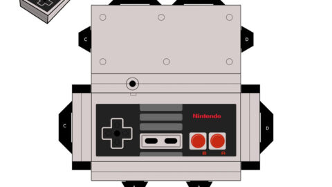NES Controller papercraft template