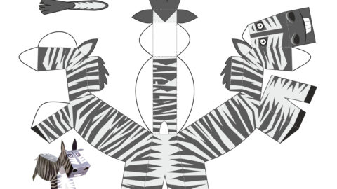 Zebra papercraft template