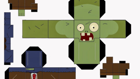 Zombie papercraft template