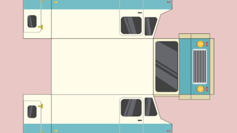 Delivery van papercraft template