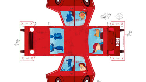 Family car papercraft template