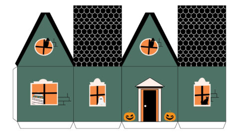 Halloween house papercraft template