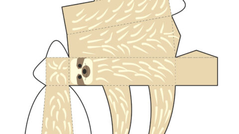 Sloth papercraft template