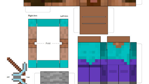 Steve Minecraft papercraft template